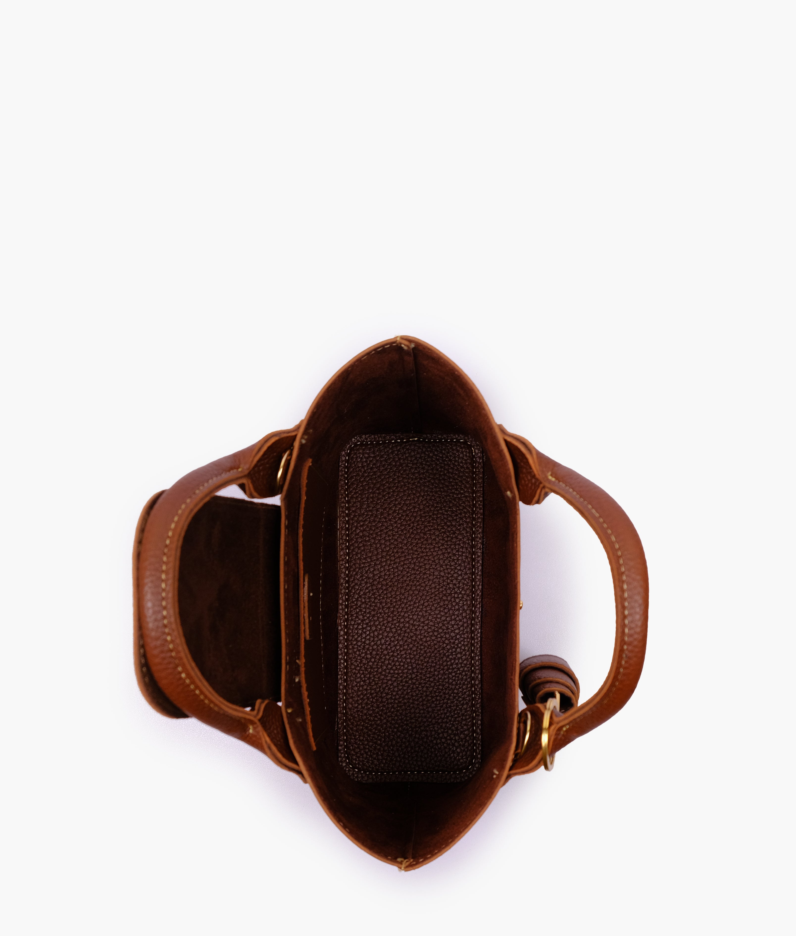Horse brown mini top-handle tote bag