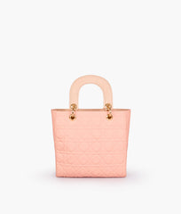 Peach quilted mini tote bag