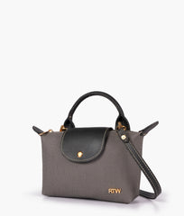 Black denim mini cross-body bag