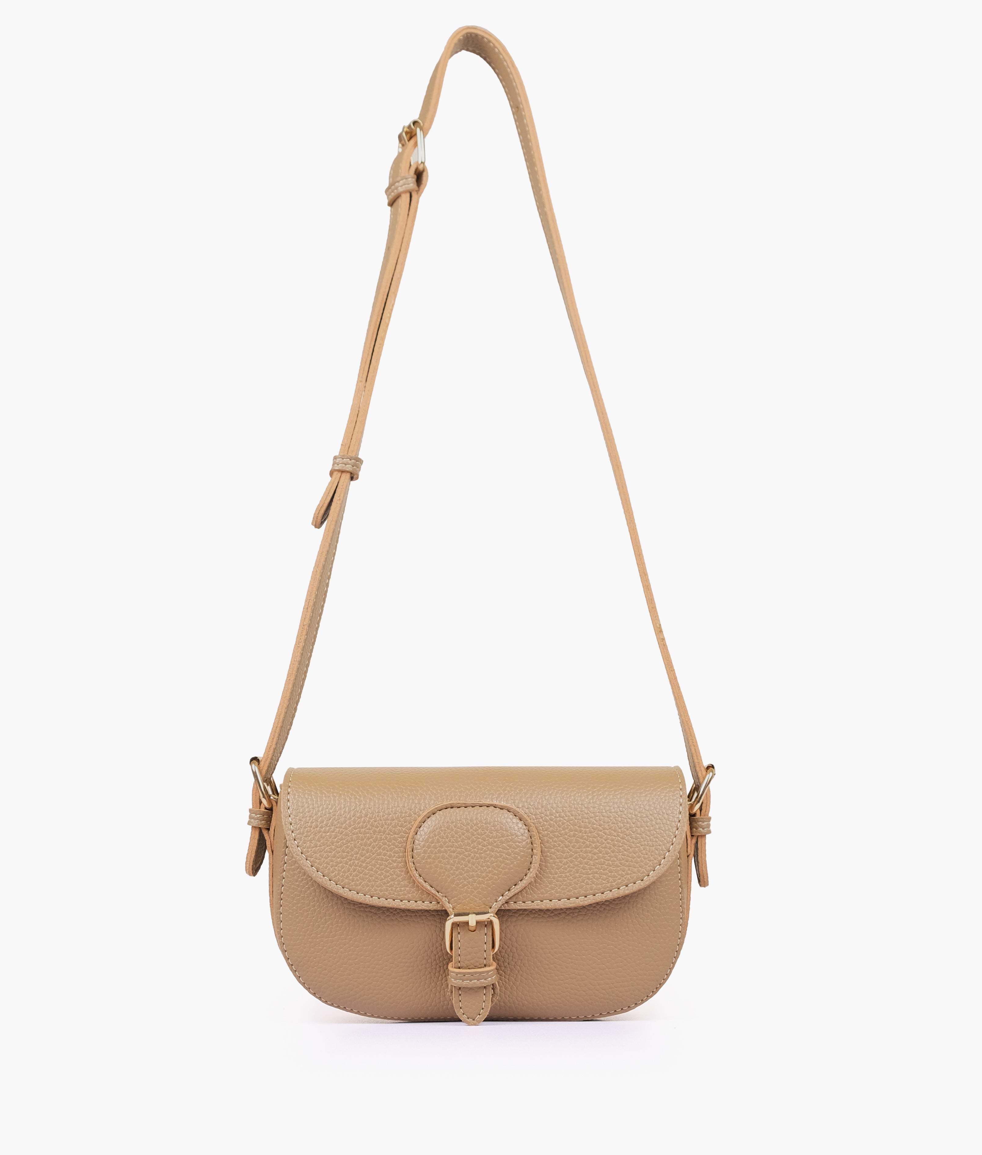 Coffee east-west shoulder bag