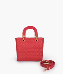 Maroon quilted mini tote bag