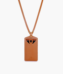 Brown easy carry mobile pouch