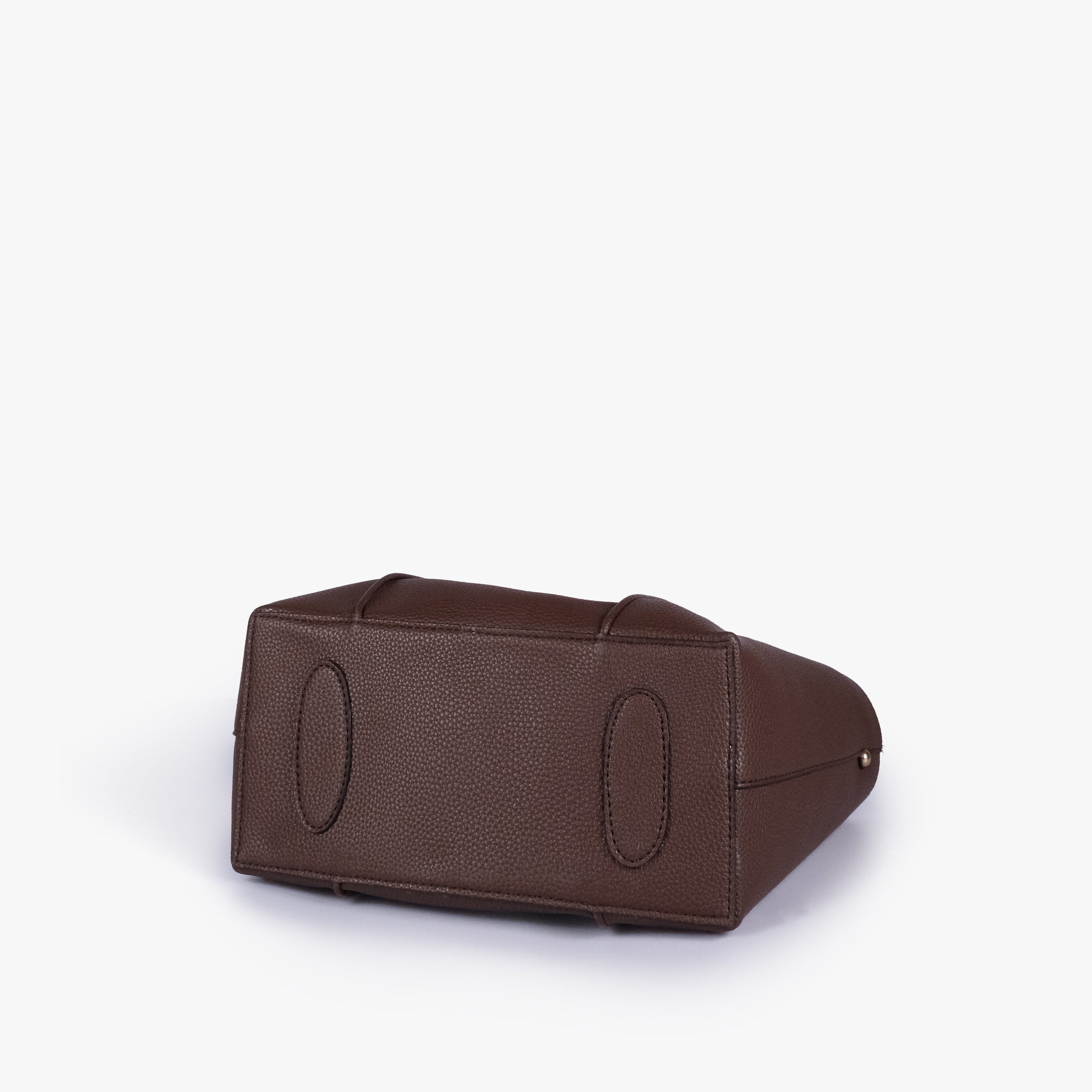 Base of Dark brown scoop mini tote bag