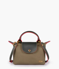 Green denim mini cross-body bag