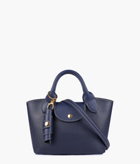 Blue mini top-handle tote bag