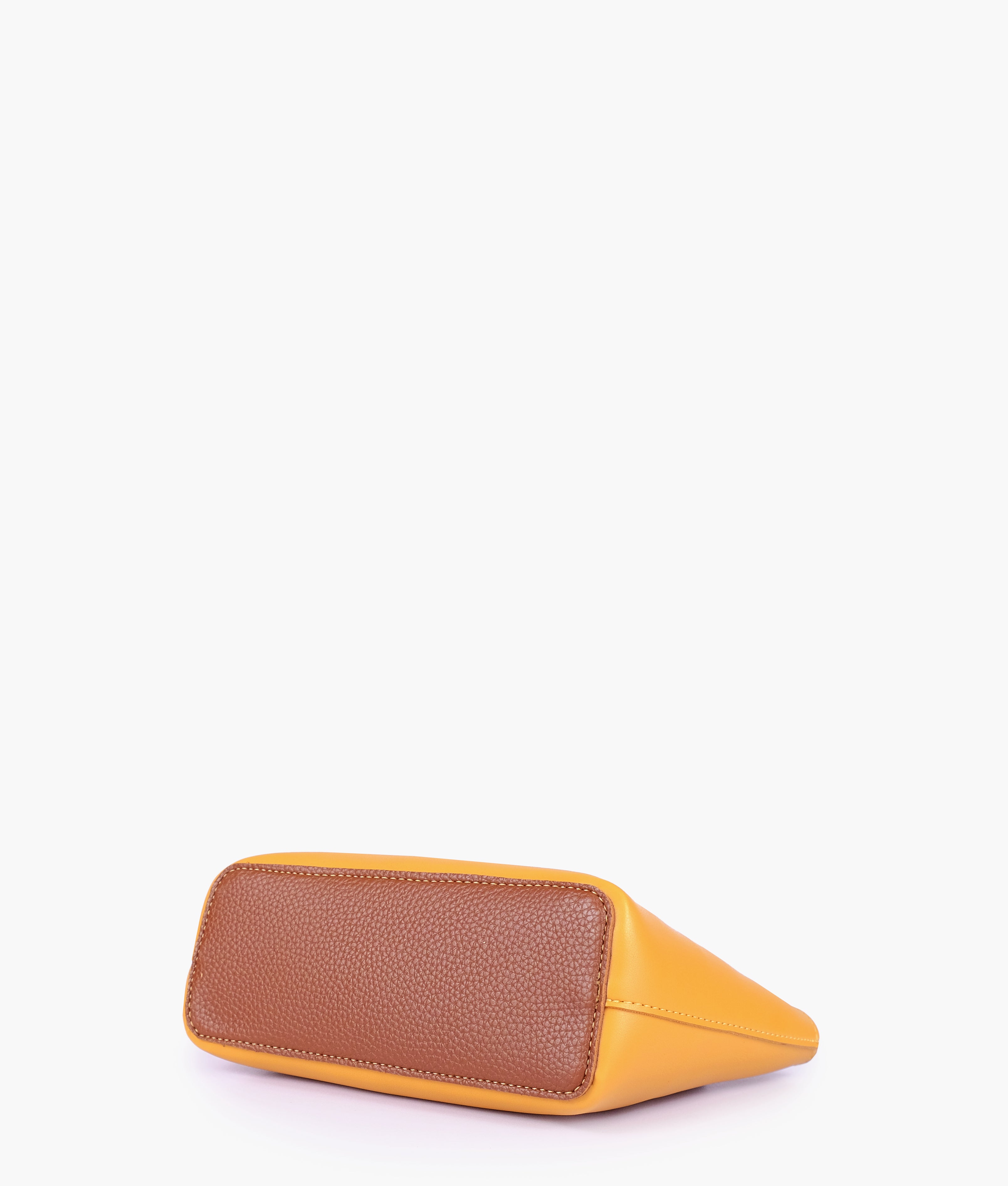 Mustard mini top-handle tote bag