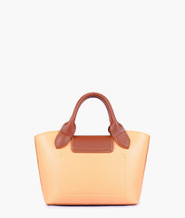 Peach mini top-handle tote bag