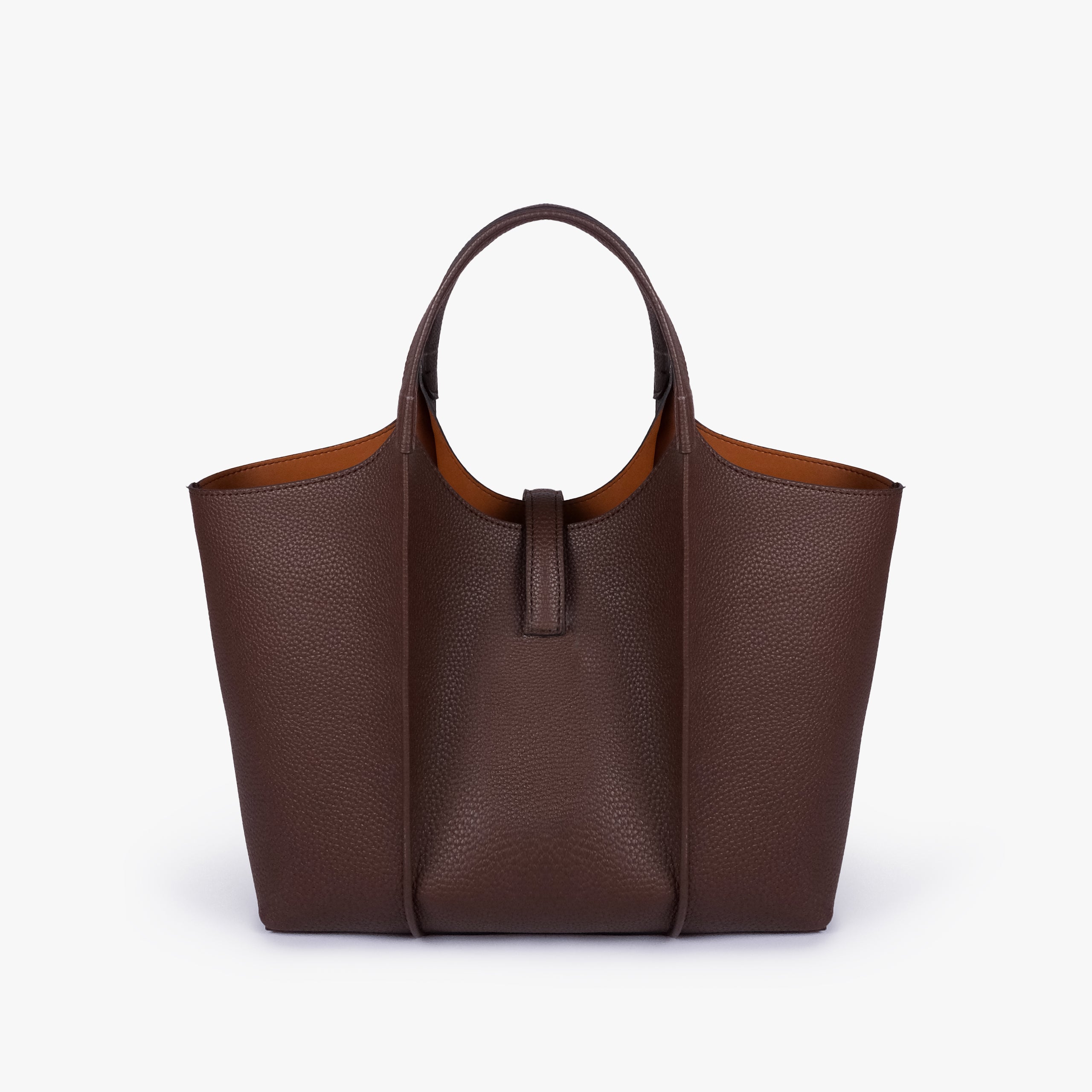 Back view of Dark brown scoop mini tote bag