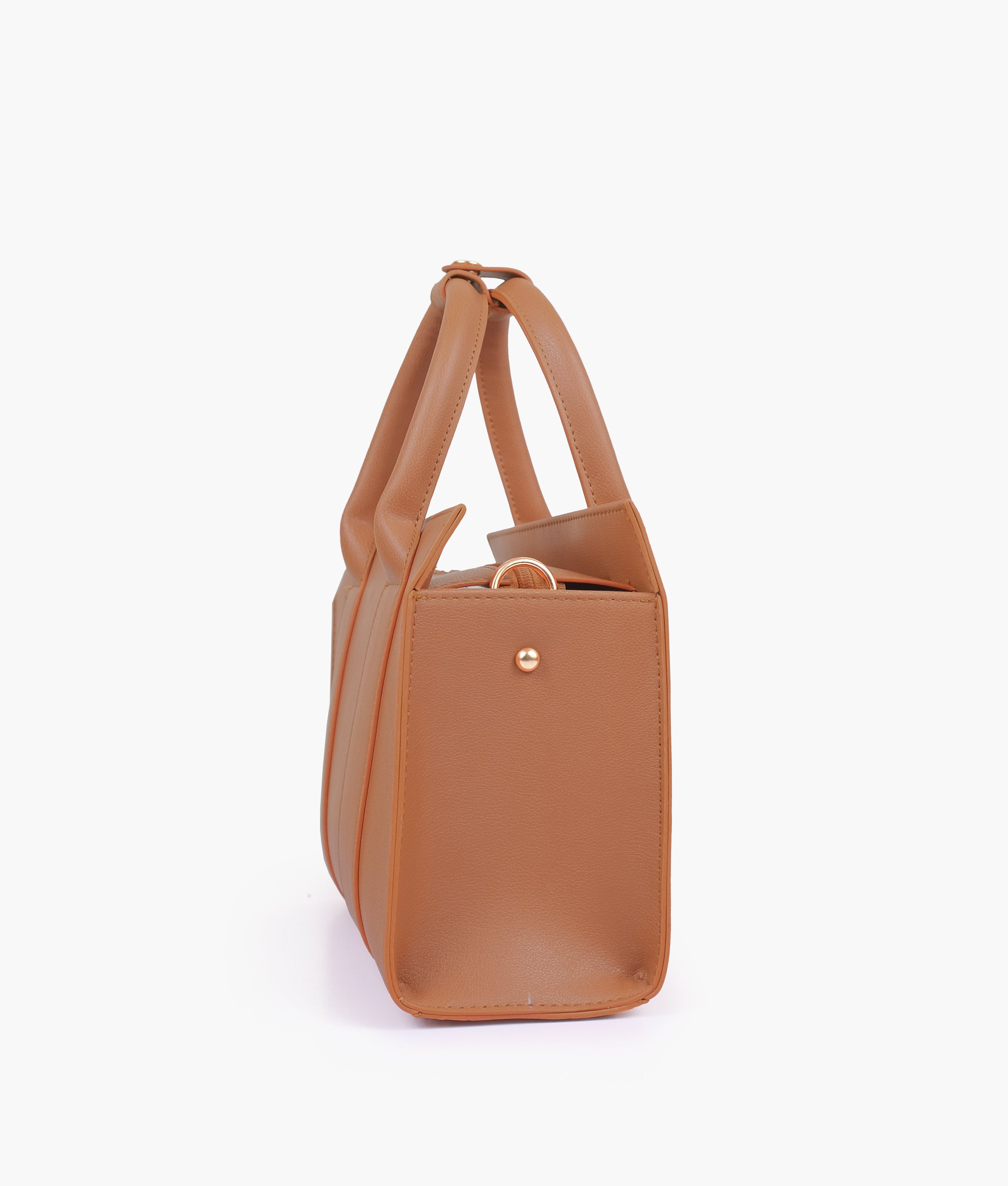 The tan mini tote bag