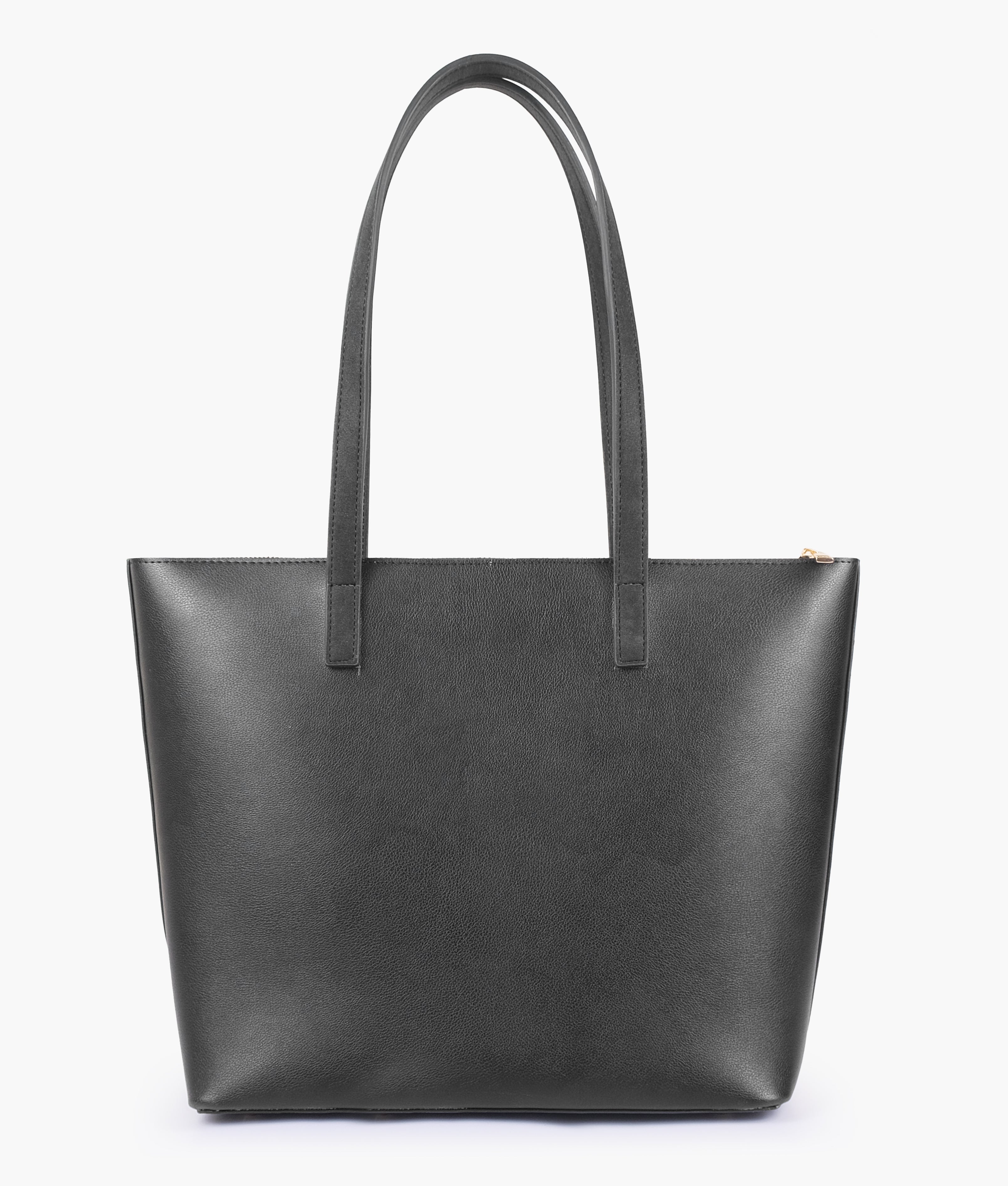 Black front pocket tote bag