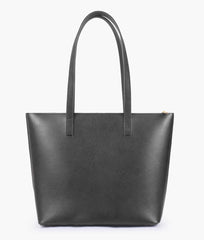 Black front pocket tote bag