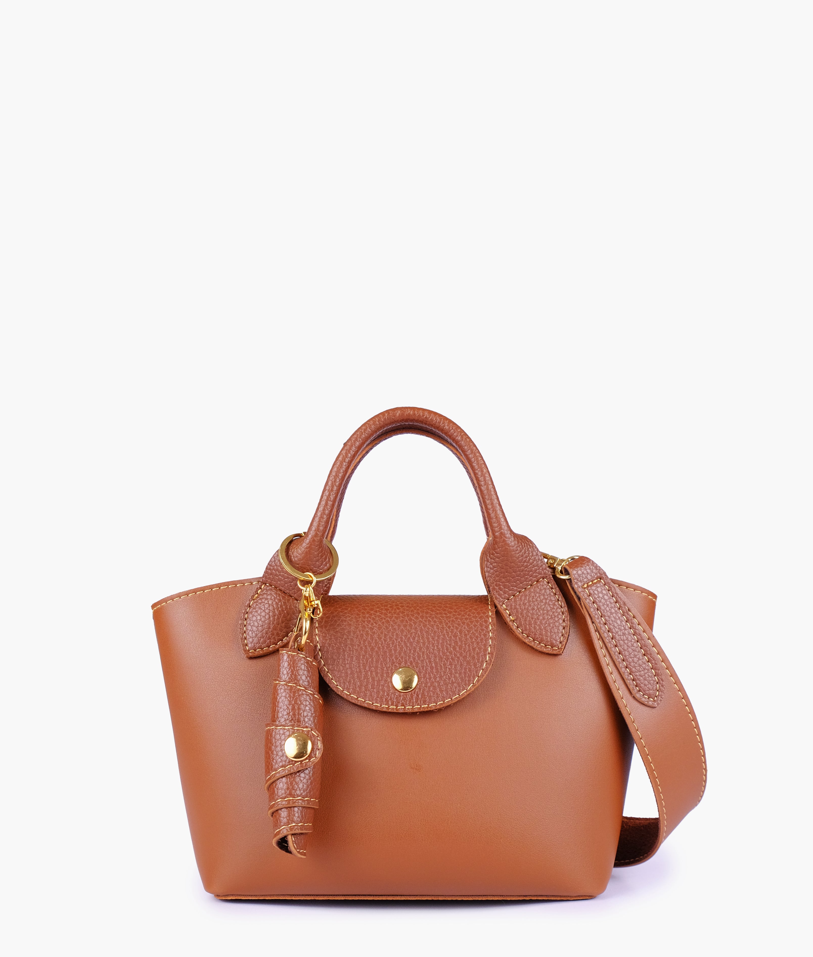 Horse brown mini top-handle tote bag