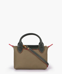 Green denim mini cross-body bag