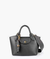 Black mini top-handle tote bag