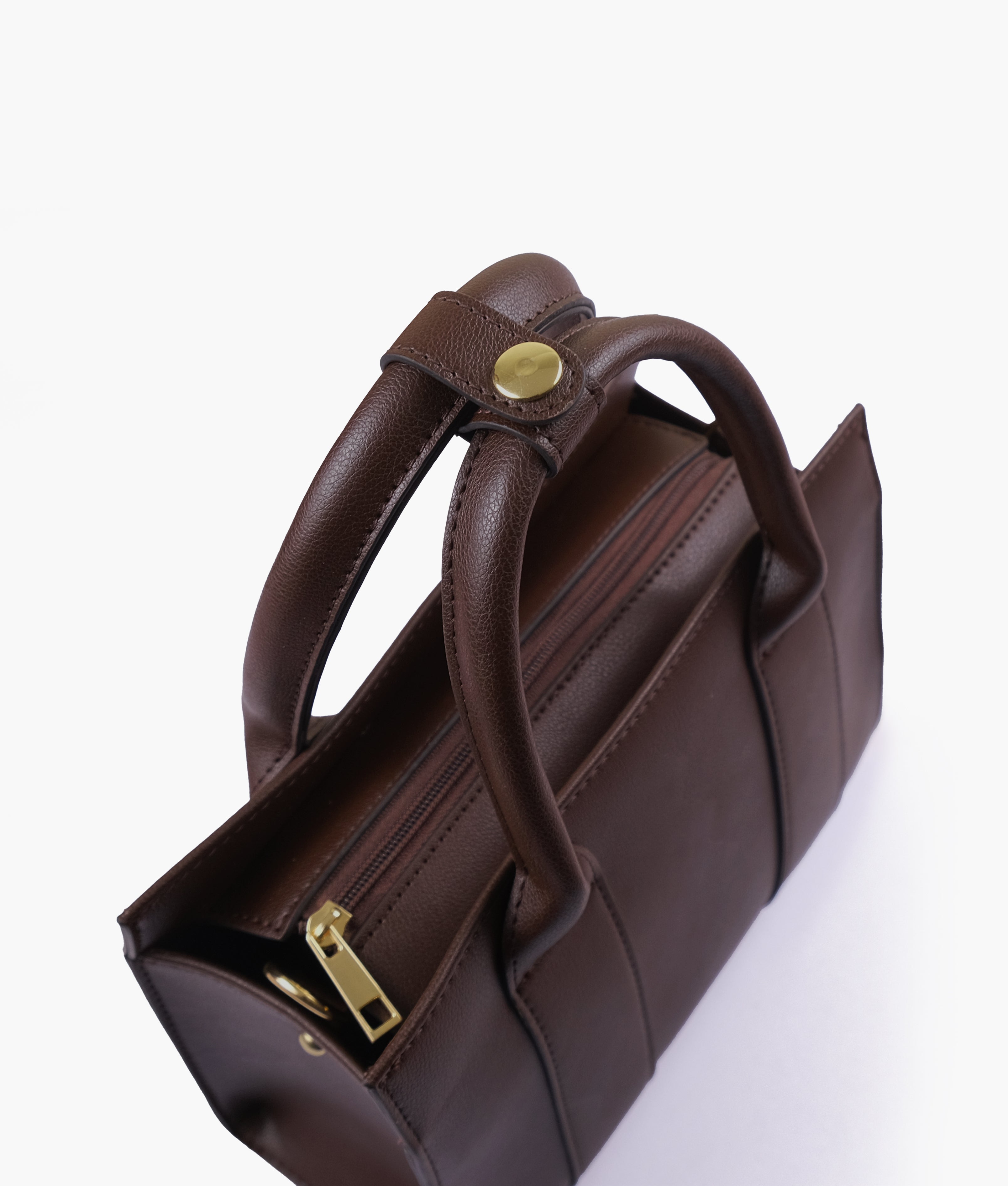 The dark brown mini tote bag