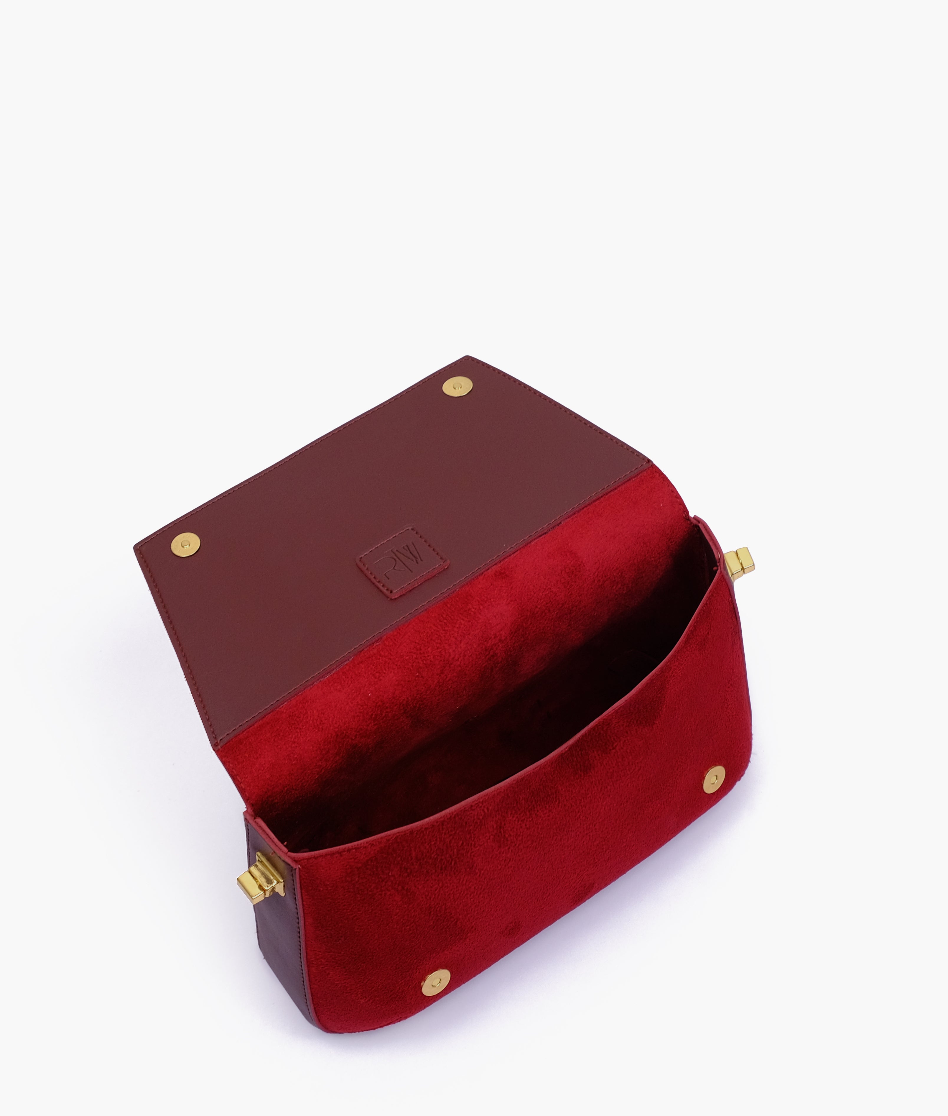 Burgundy mini flap bag