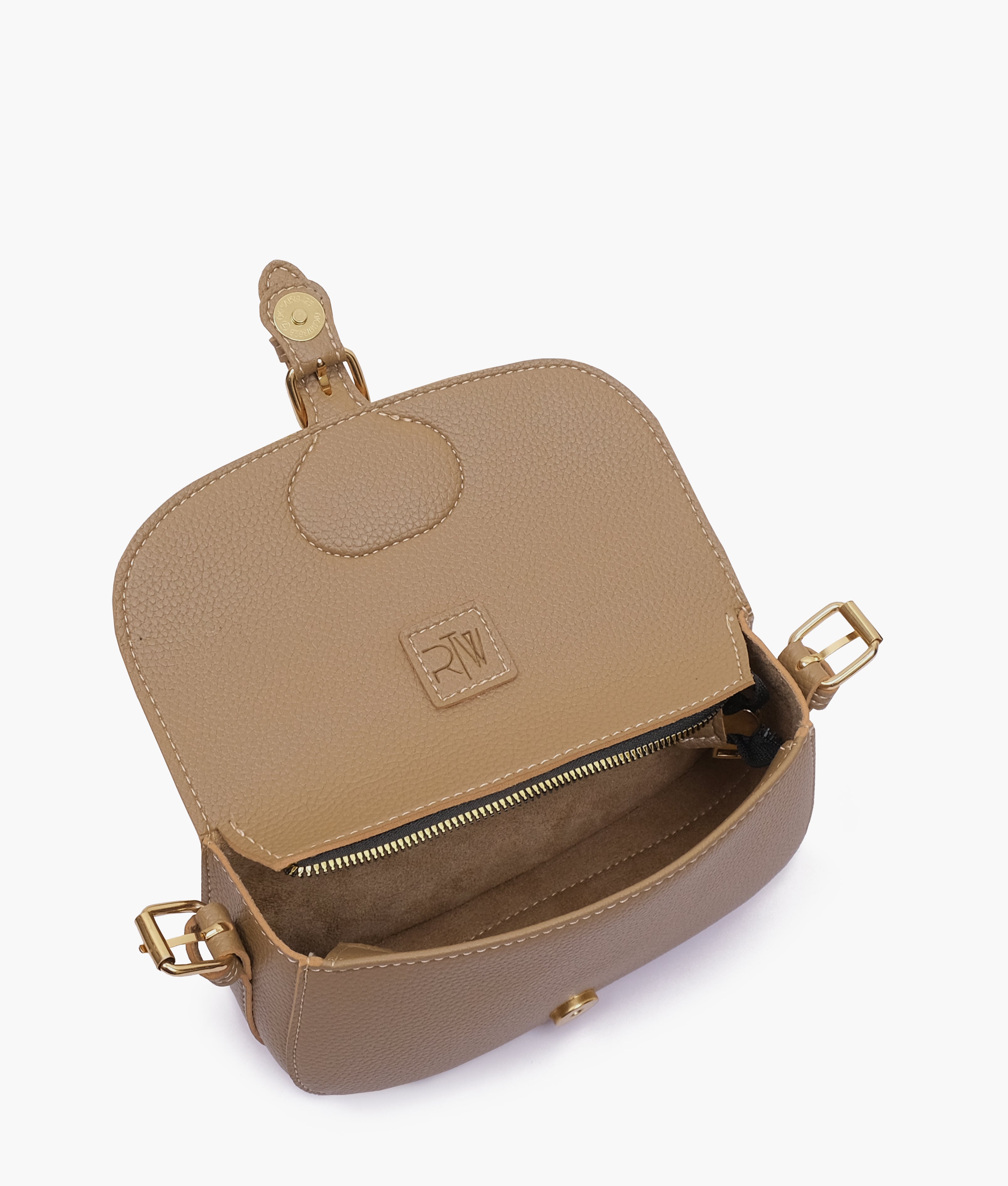 Coffee east-west shoulder bag