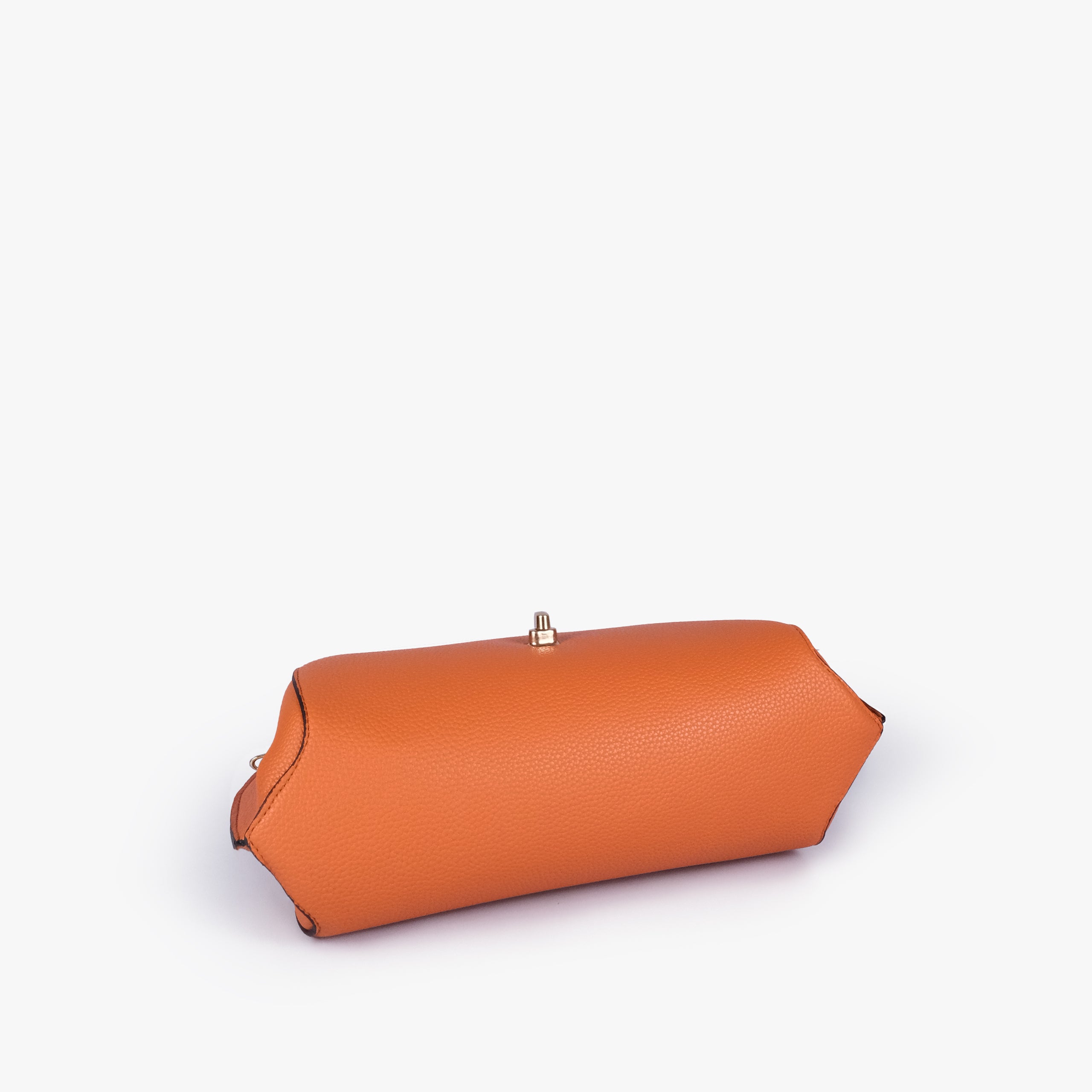 Base of Orange pebble baguette bag