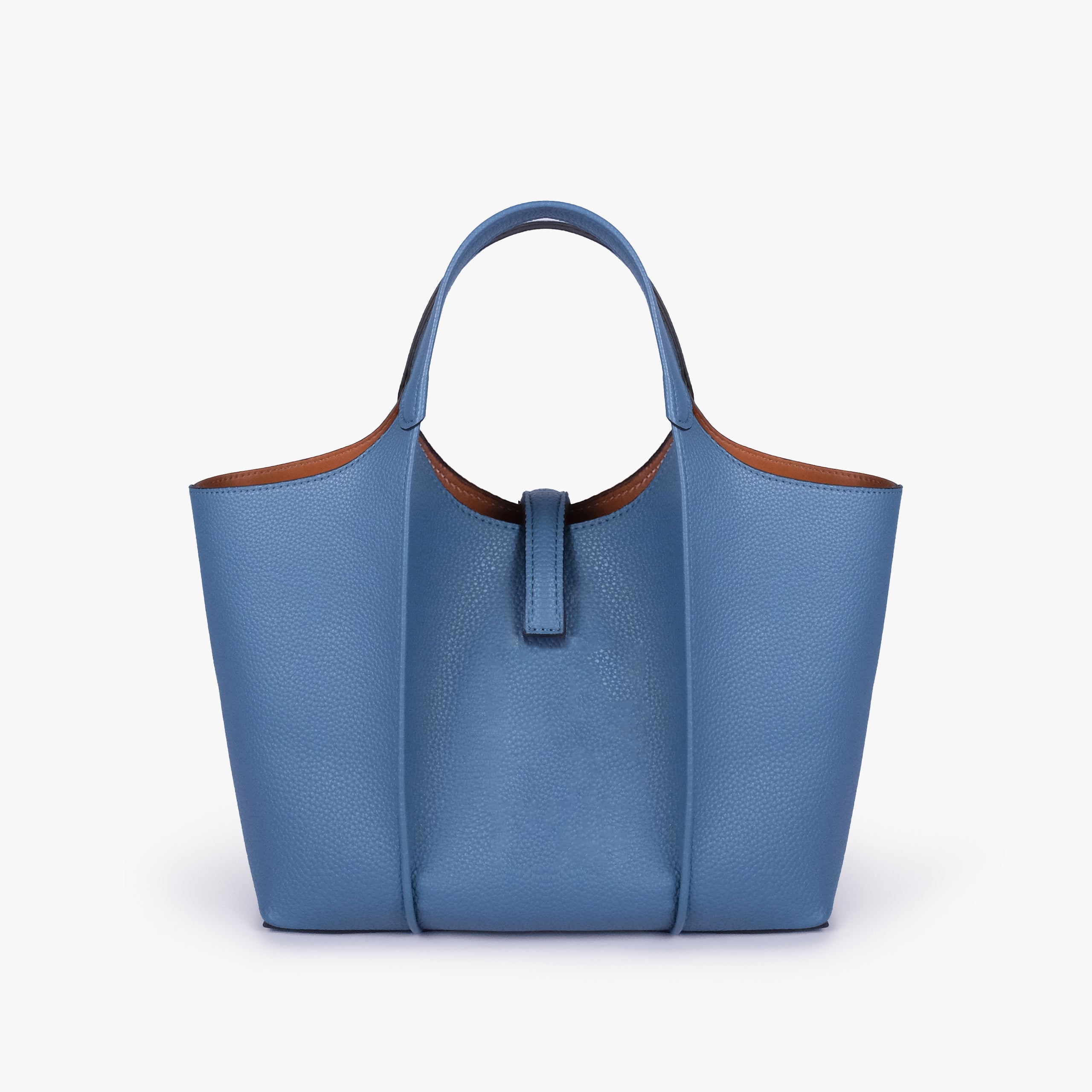 Back view of Blue scoop mini tote bag