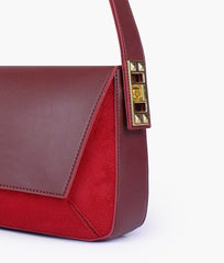 Burgundy mini flap bag