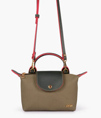 Green denim mini cross-body bag