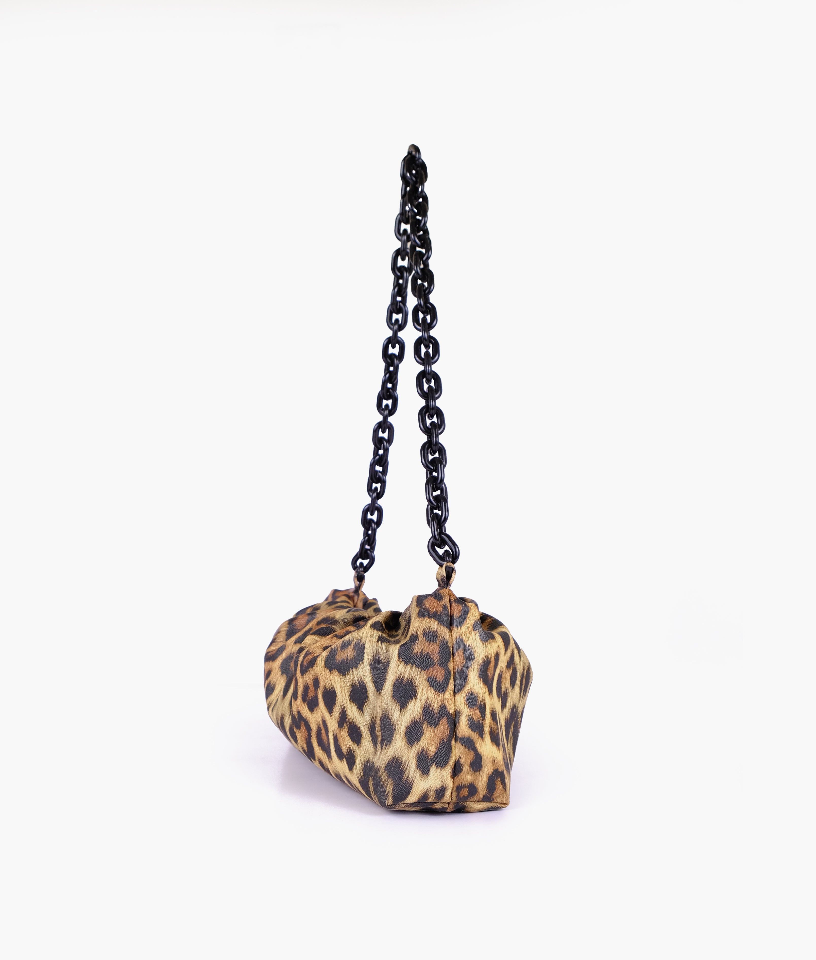 Beige leopard print cloud bag