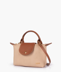 Brown denim mini cross-body bag