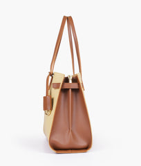 Off-white with brown robinson satchel bag