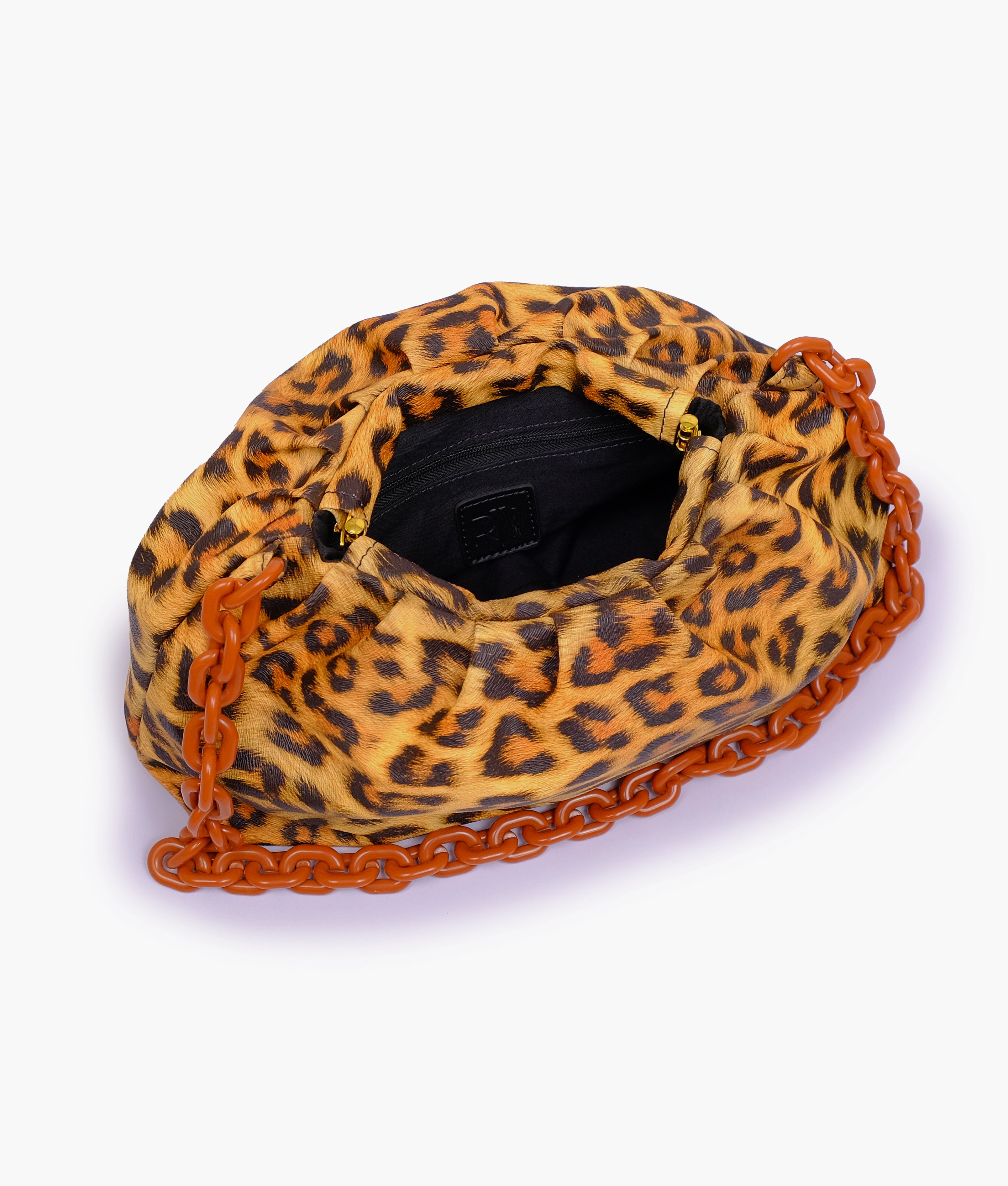 Mustard leopard print cloud bag