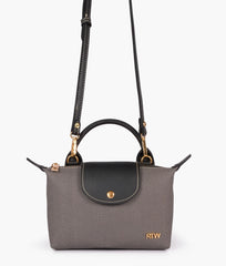 Black denim mini cross-body bag