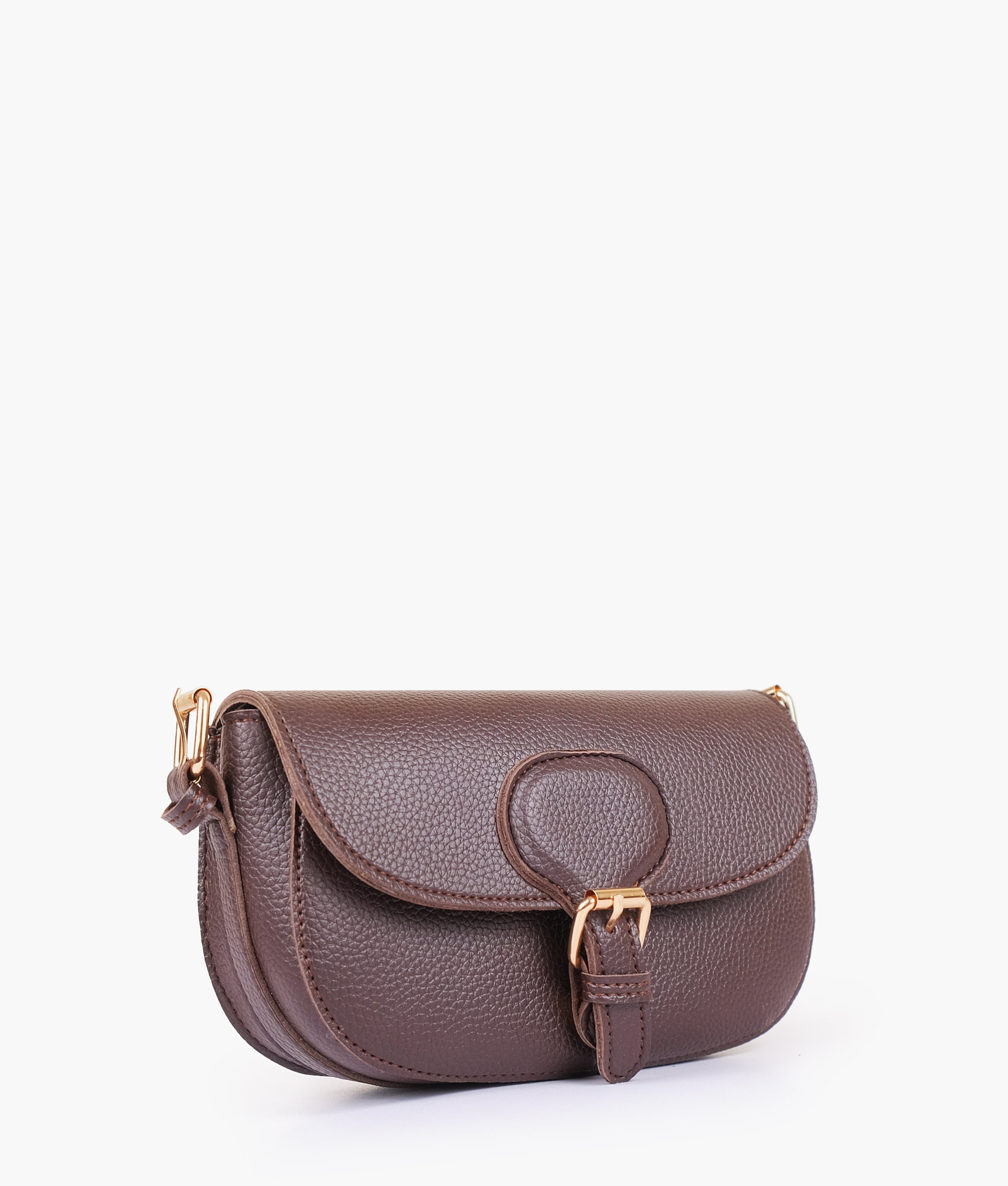 Dark brown east-west shoulder bag