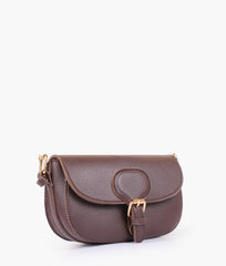 Dark brown east-west shoulder bag