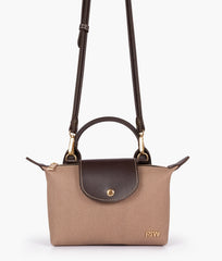 Dark brown denim mini cross-body bag