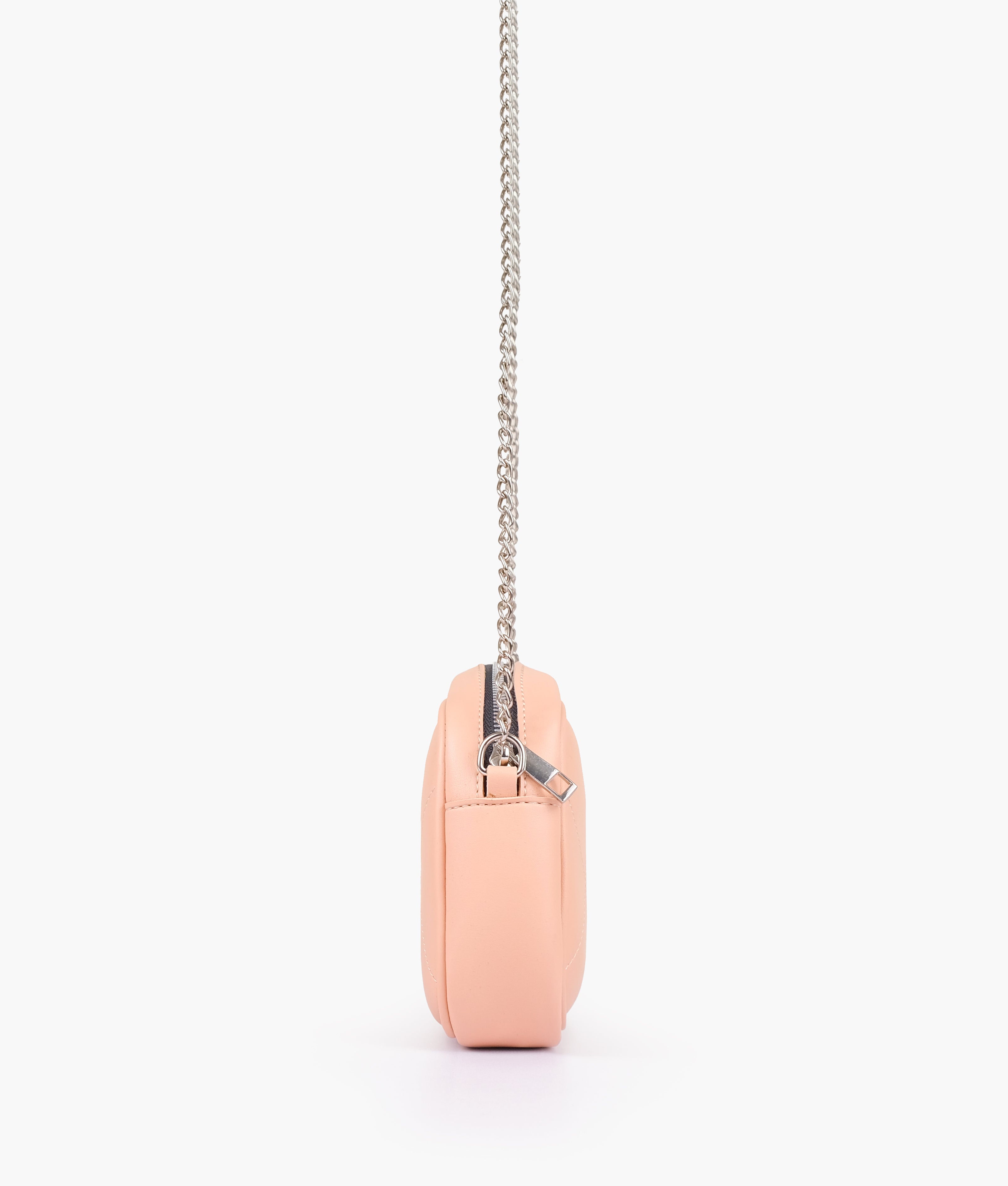 Peach mini quilted crossbody bag