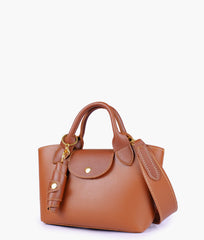 Horse brown mini top-handle tote bag