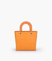 Mustard quilted mini tote bag