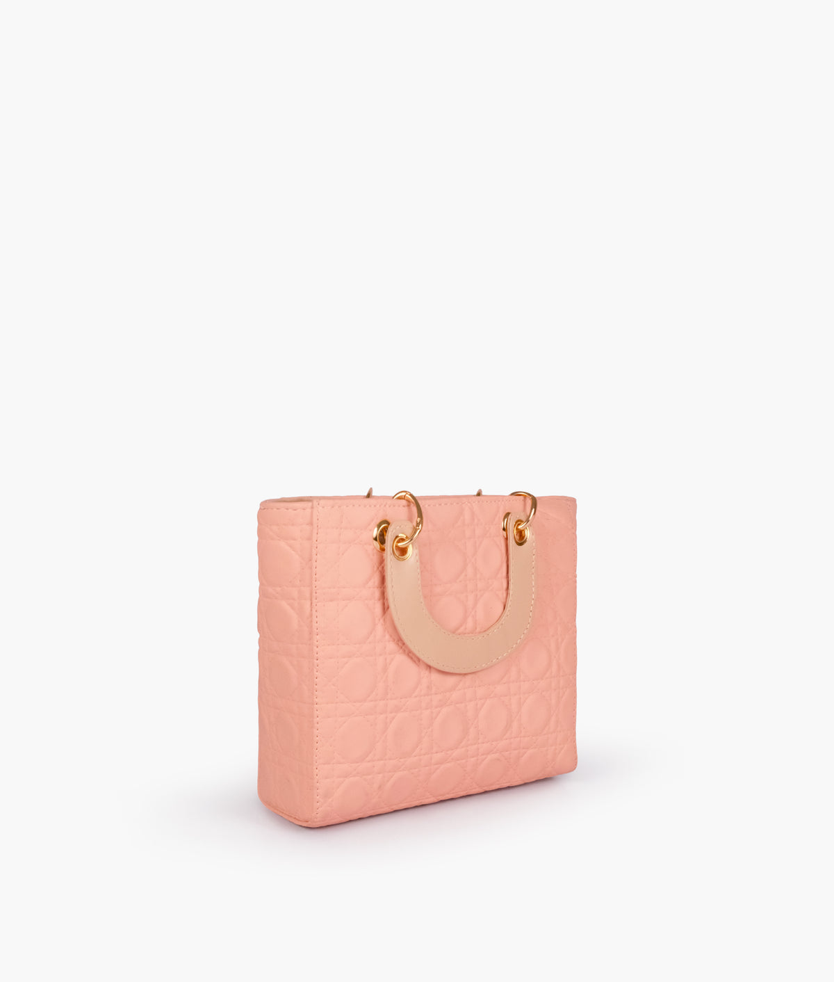 Peach quilted mini tote bag