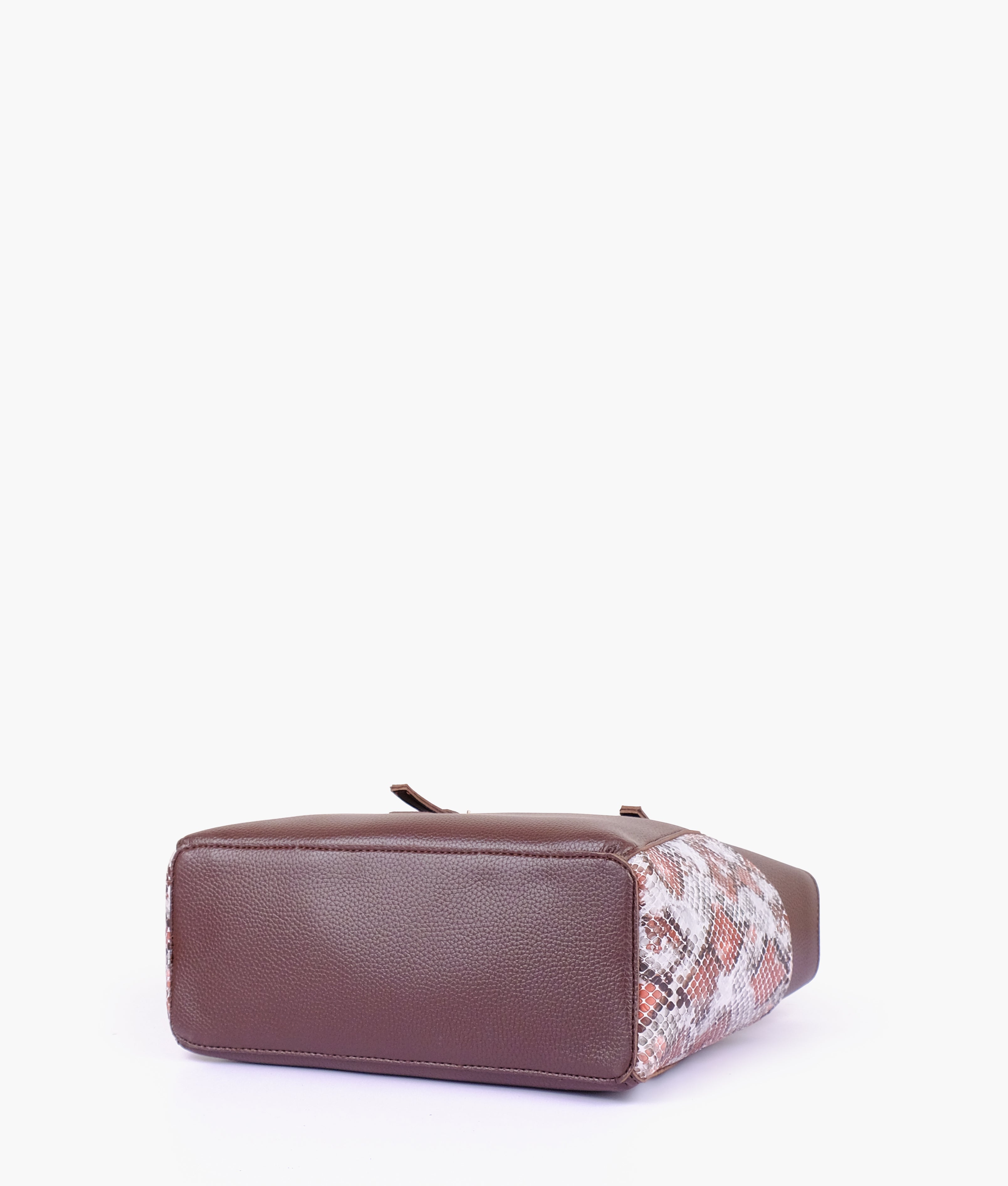 Dark brown double pocket tote