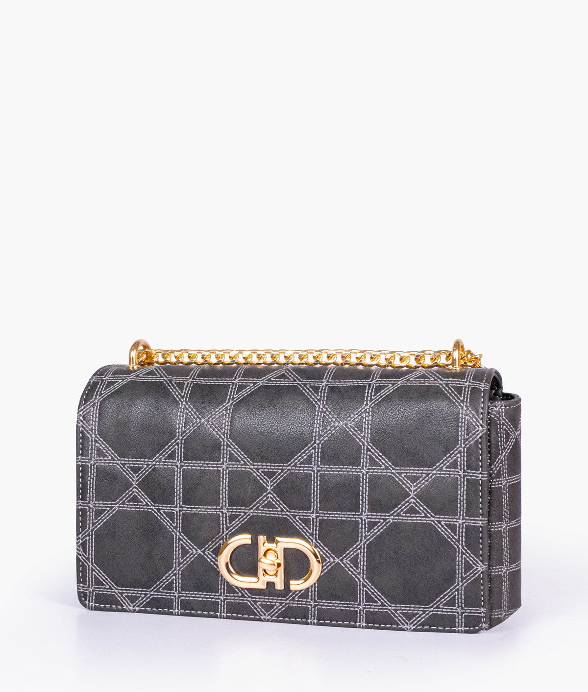 Black quilted chain purse