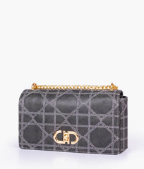Black quilted chain purse