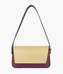 Neutral color-blocking mini flap bag