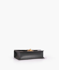 Black east-west shoulder bag with half chain
