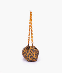 Brown leopard print cloud bag