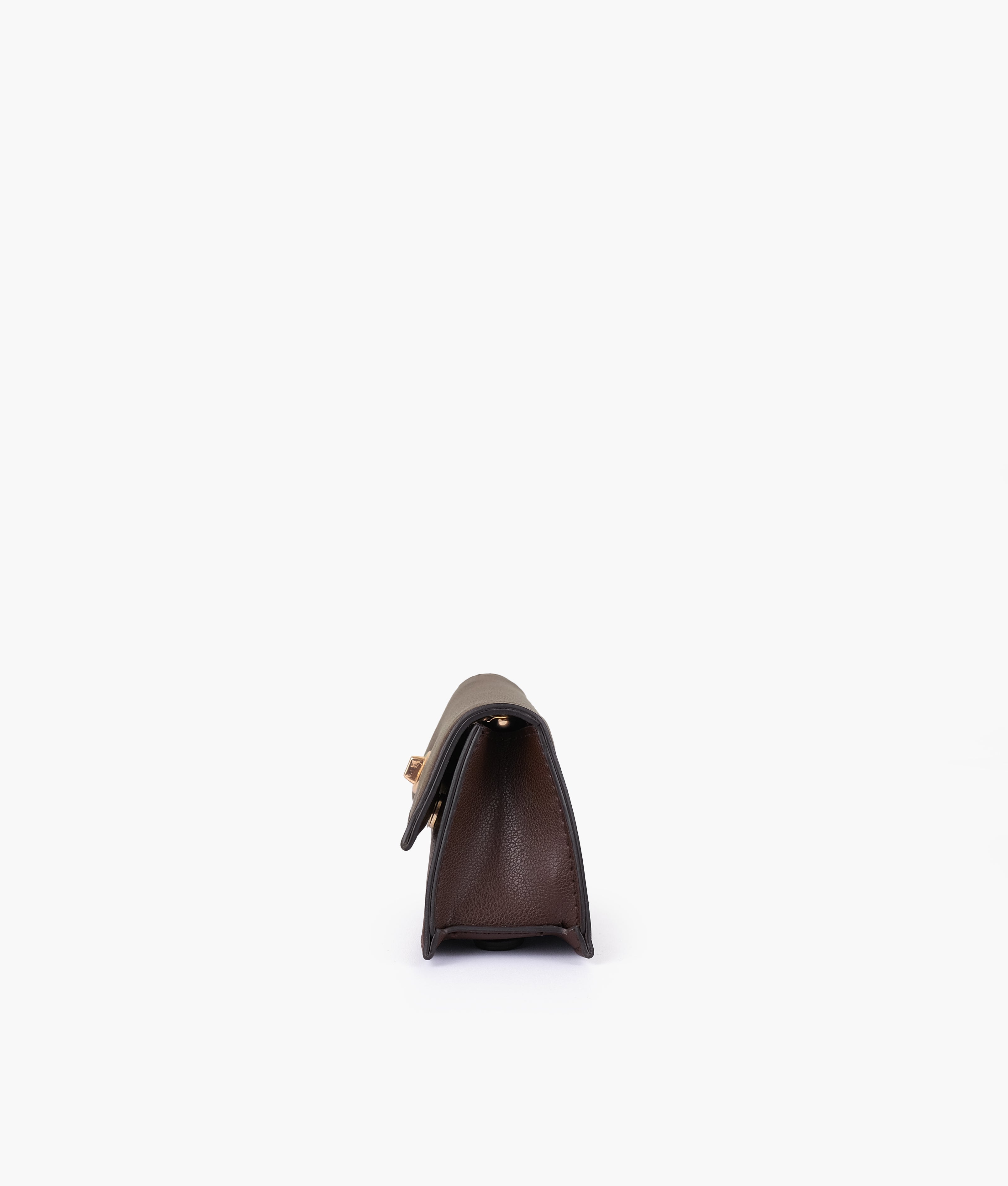 Dark brown elongated clutch bag