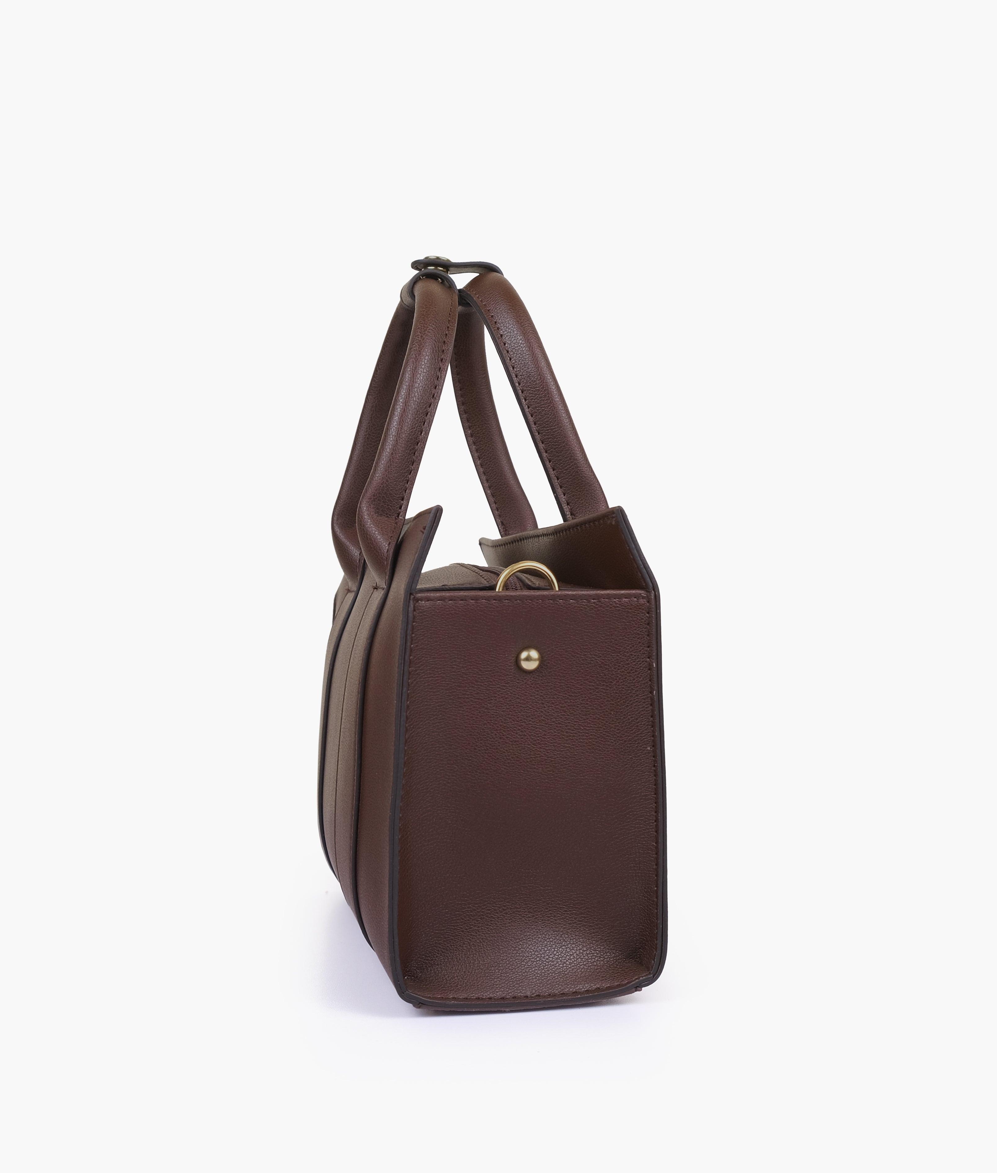 The dark brown mini tote bag