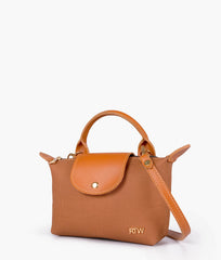 Orange denim mini cross-body bag