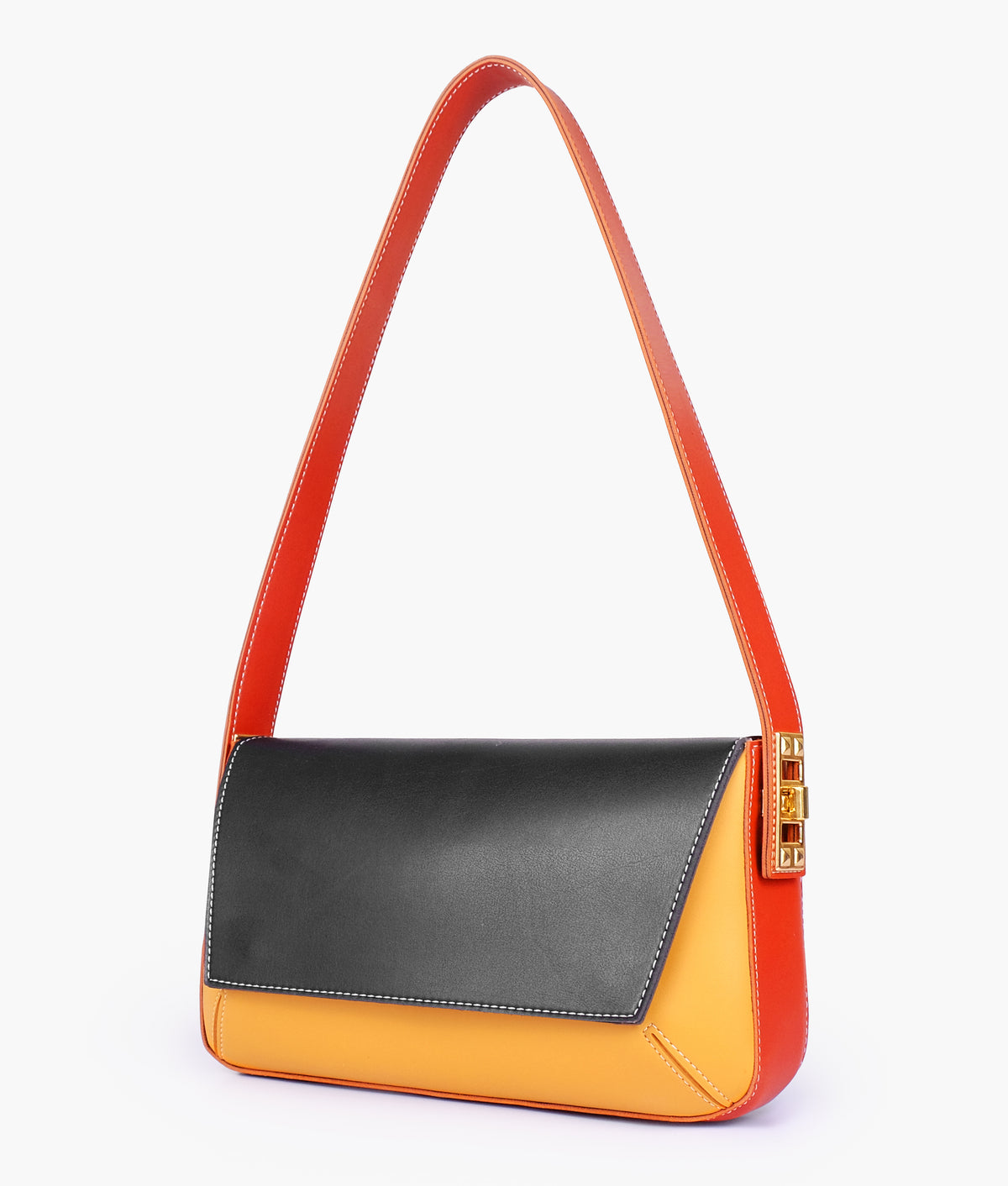 Autumn color-blocking mini flap bag