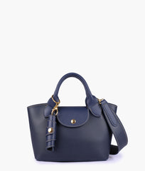 Blue mini top-handle tote bag