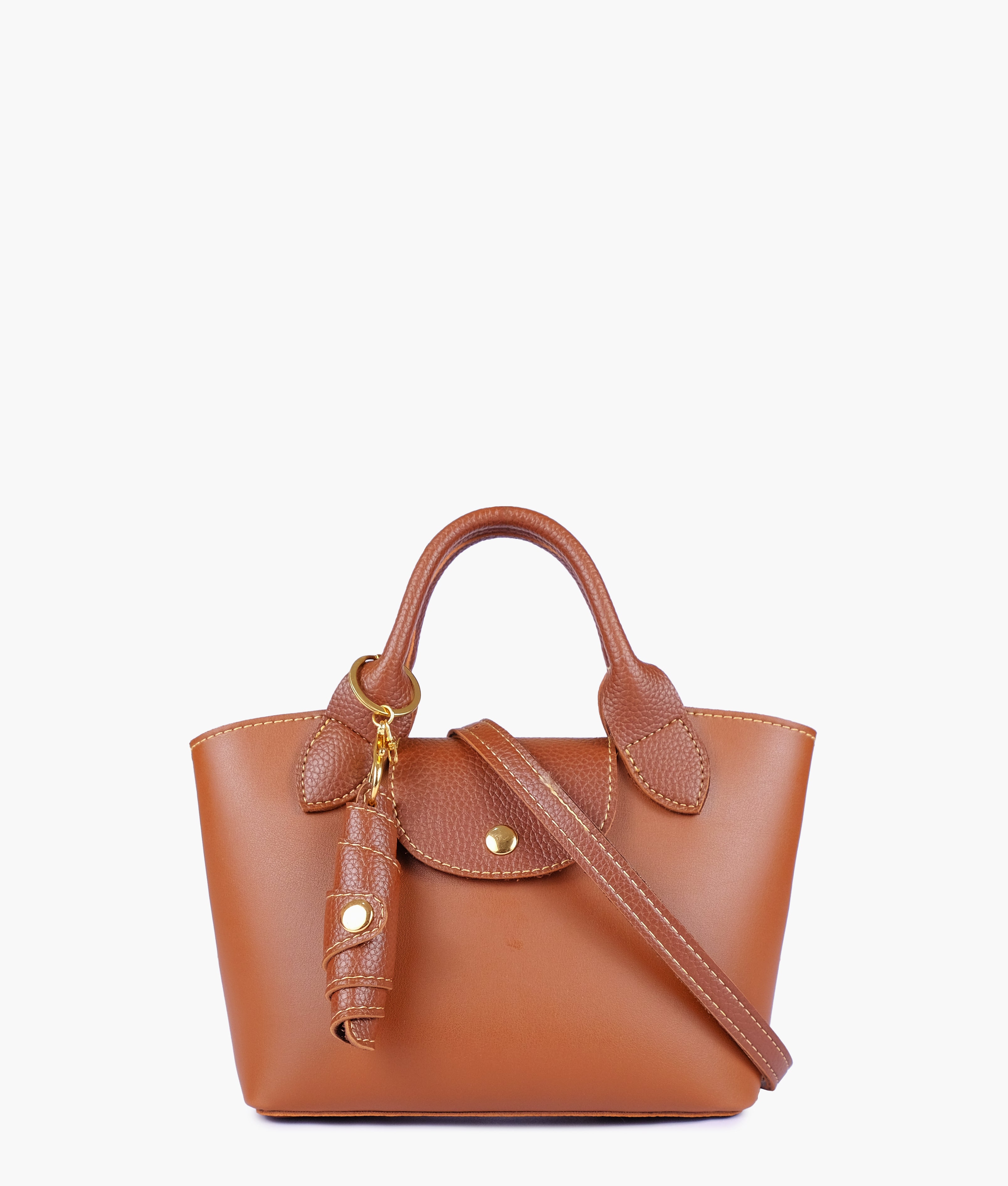 Horse brown mini top-handle tote bag