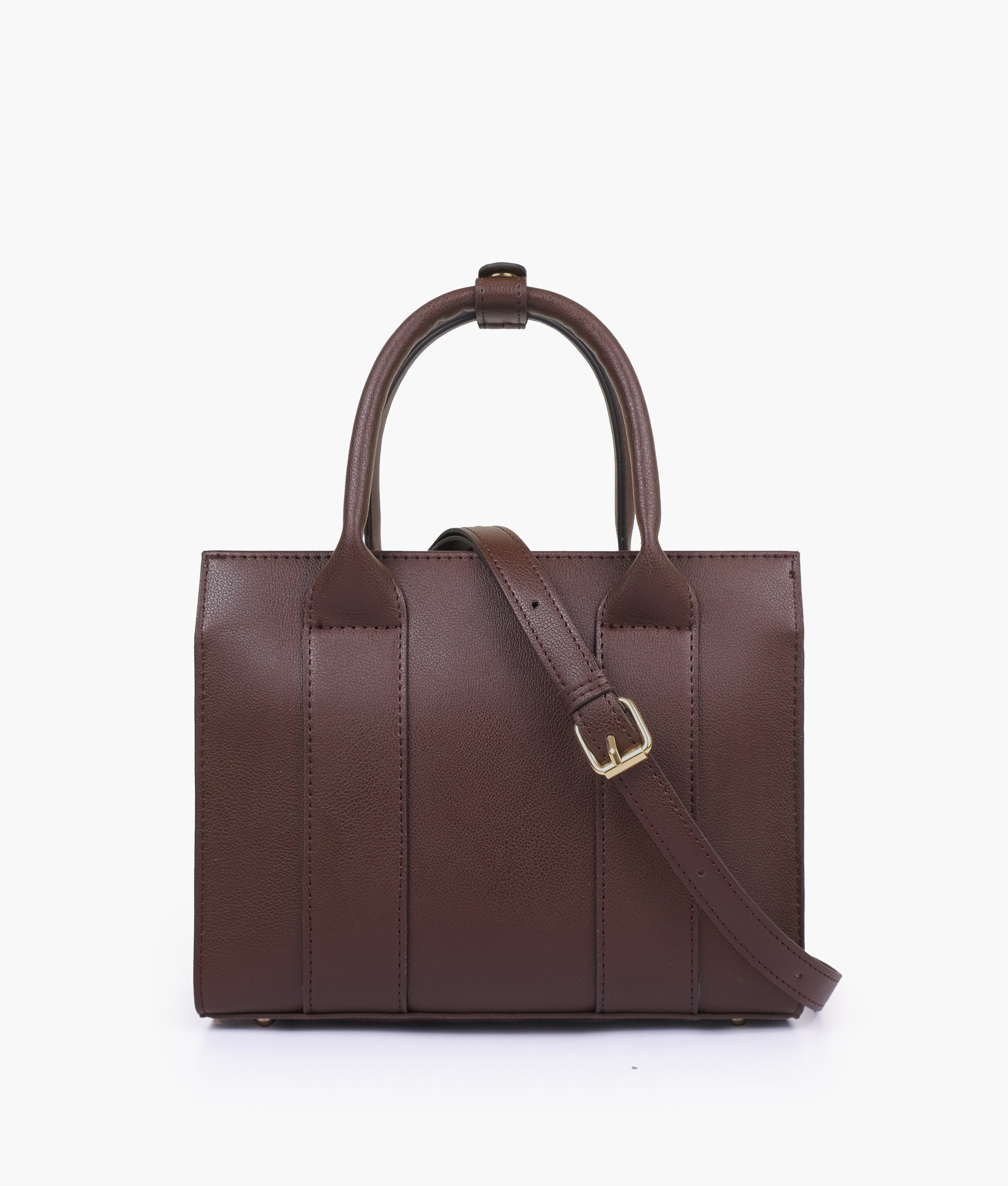 The dark brown mini tote bag